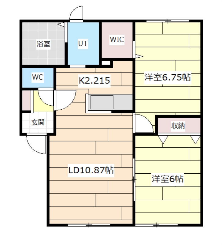 岩見沢市駒園のアパートの間取り