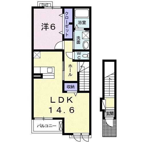 紀の川市古和田のアパートの間取り