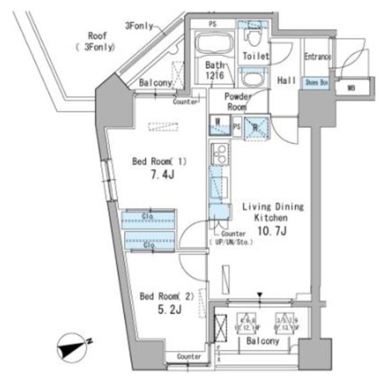 豊島区駒込のマンションの間取り