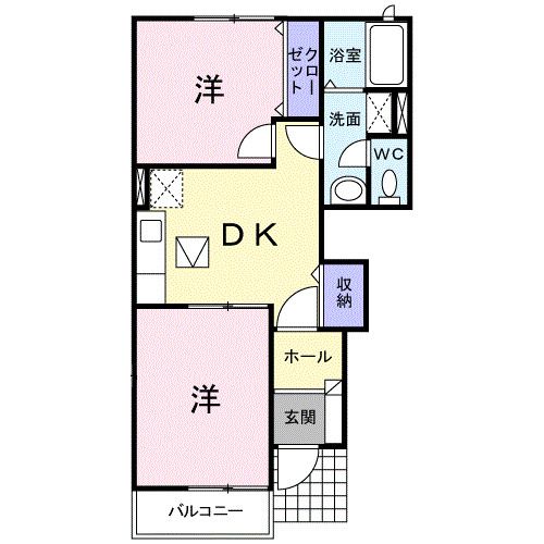 福岡市早良区内野のアパートの間取り