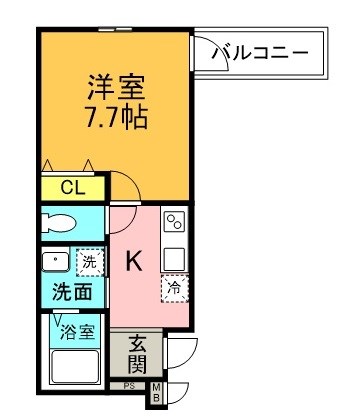 西宮市鳴尾町のアパートの間取り