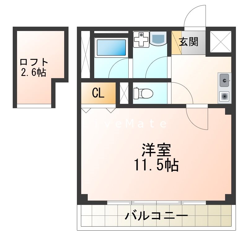 ルームズ学園北町の間取り