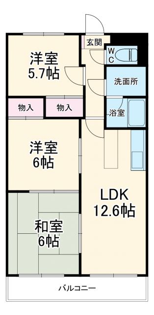 尾張旭市三郷町栄のマンションの間取り