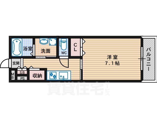 堺市北区宮本町のアパートの間取り