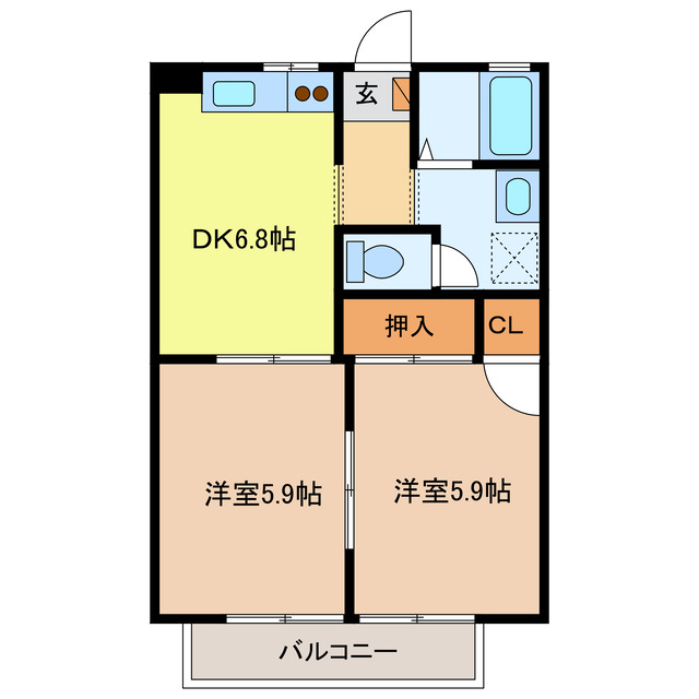 エスポアールＭＩＤＡ　Ｂ棟の間取り