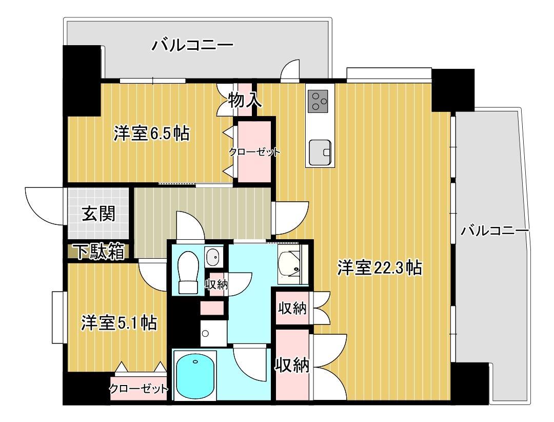 ル・サンク中央駅前の間取り