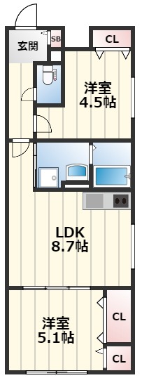 ラモーナ庄内栄町の間取り