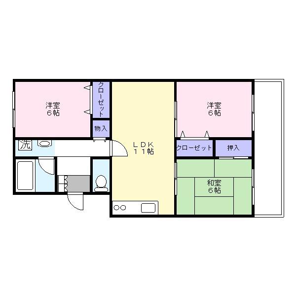 草加ガーデンハイツＢ棟の間取り