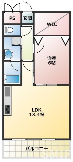 豊中市利倉のマンションの間取り