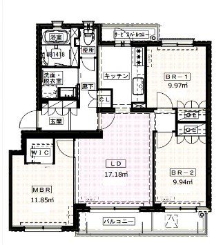 新宿区中落合のマンションの間取り