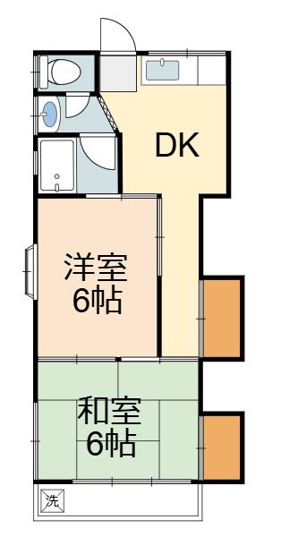 稲城市大丸のアパートの間取り