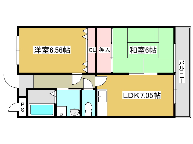 加古川市加古川町平野のマンションの間取り