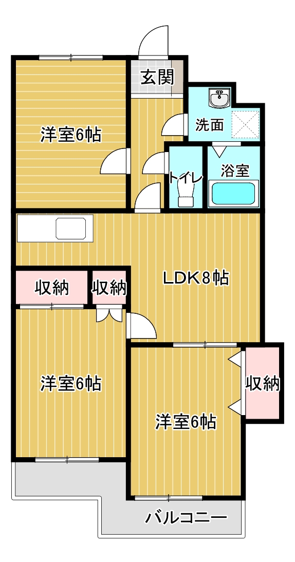 コーポ中山Bの間取り