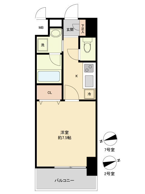 仙台市青葉区本町のマンションの間取り