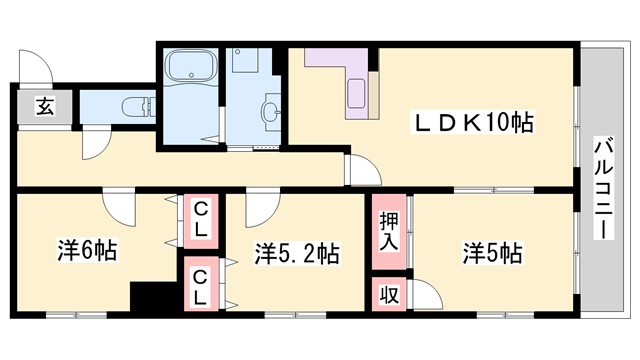 メゾン中村東今宿の間取り