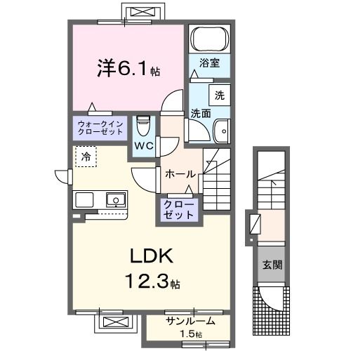 上越市頸城区松橋のアパートの間取り