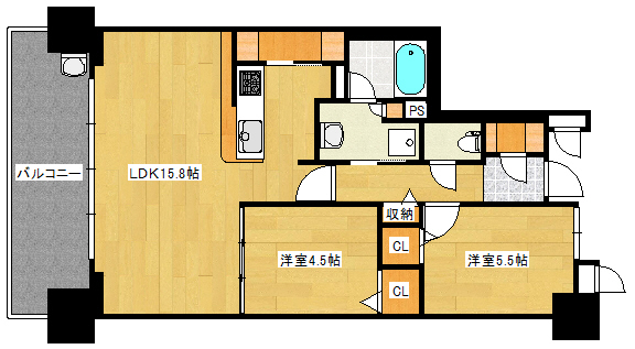 広島市南区大州のマンションの間取り