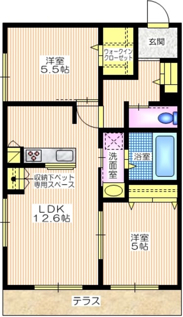 藤沢市鵠沼松が岡のマンションの間取り