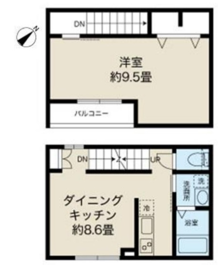 新宿区北新宿のアパートの間取り