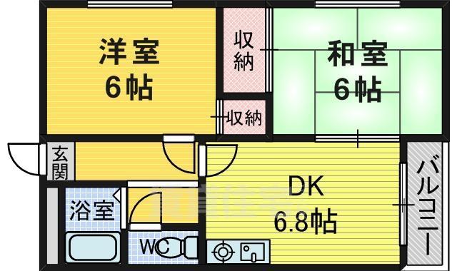 堺市西区鳳西町のマンションの間取り