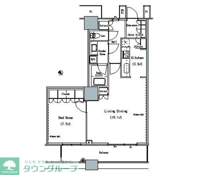 中央区勝どきのマンションの間取り