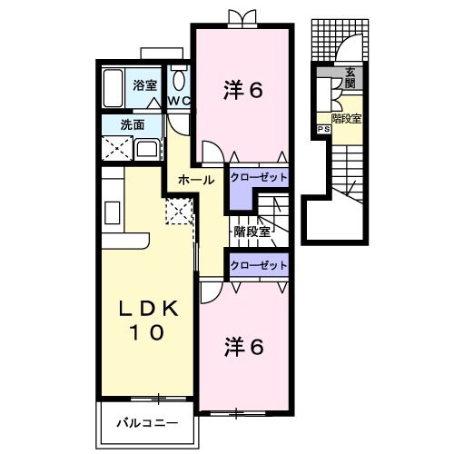 フェニックス　メモリー　Ｂの間取り