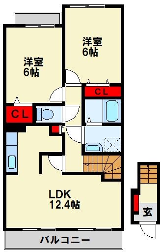 ファイン若松 B棟の間取り