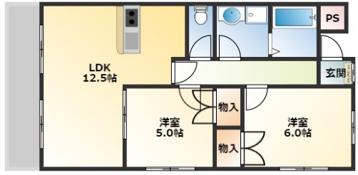 熊谷市高柳のマンションの間取り