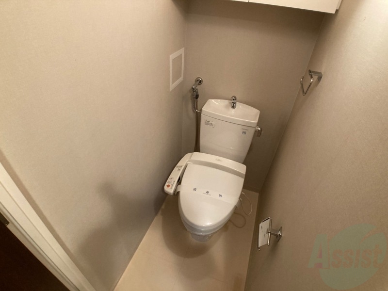 トイレ　ウォシュレット機能がついたトイレ。安心して使用できますね。
