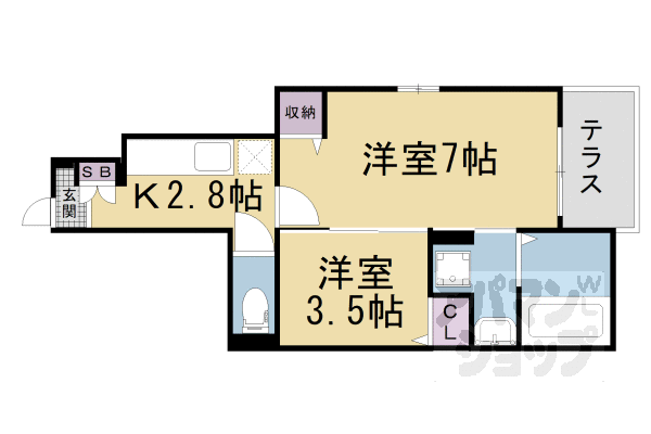 カザリベ城陽駅前の間取り写真