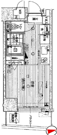 京王新線 初台駅 徒歩6分 10階建 築15年の間取り写真