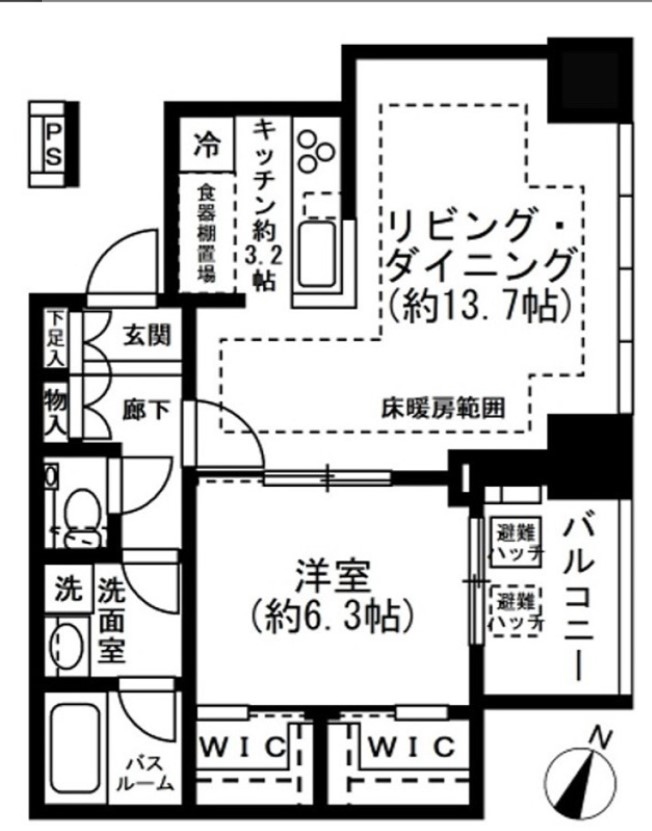 プレミストタワー白金高輪の間取り写真