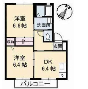 ＪＲ山陽本線 倉敷駅 徒歩22分 2階建 築28年の間取り写真