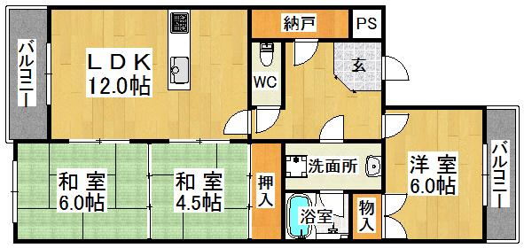 サングリーン今井の間取り写真