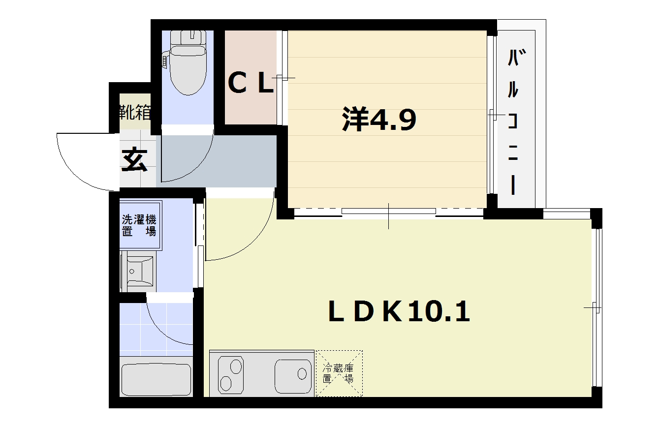 京都市西京区川島北裏町のマンションの間取り