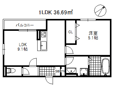 フルール花隈の間取り