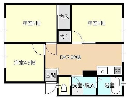 グリーンコーポラスB棟の間取り