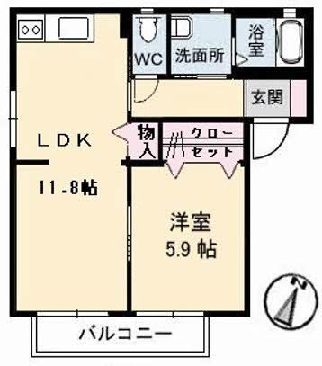 テンダーヴィラ　Ａ棟の間取り