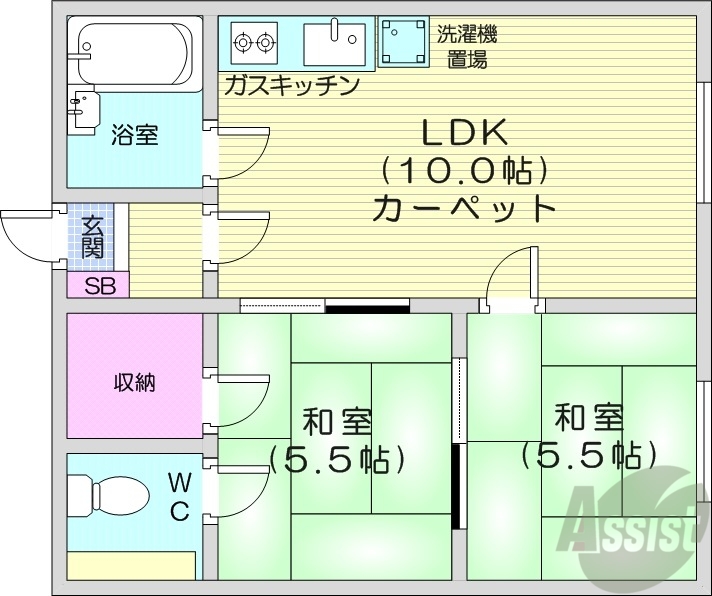 北生マンションの間取り