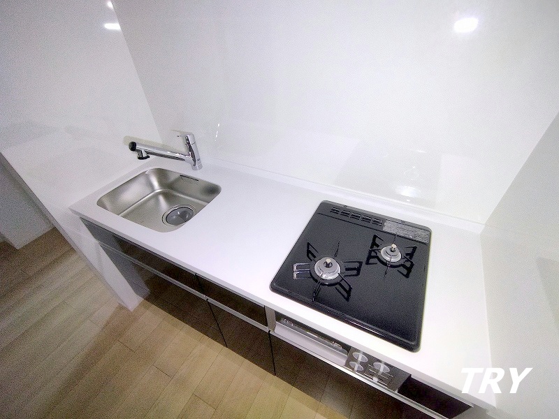 キッチン　2口コンロのシステムキッチン