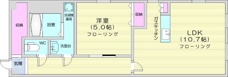 札幌市北区新琴似十二条のアパートの間取り