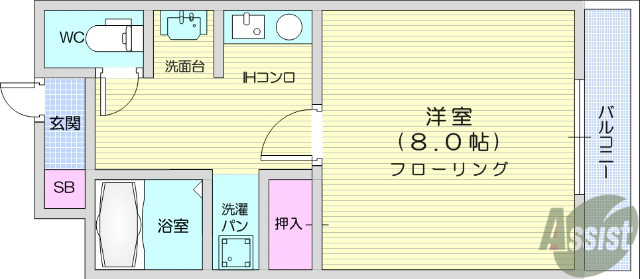 仙台市泉区山の寺のマンションの間取り