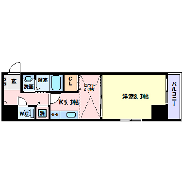 グラビスコート紙屋町の間取り