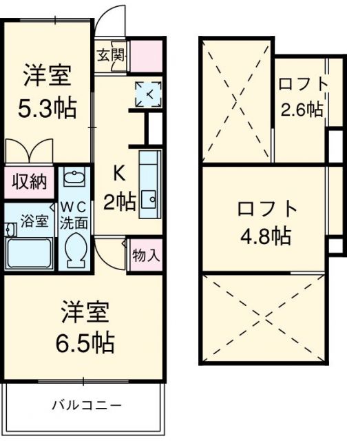 名古屋市西区那古野のマンションの間取り