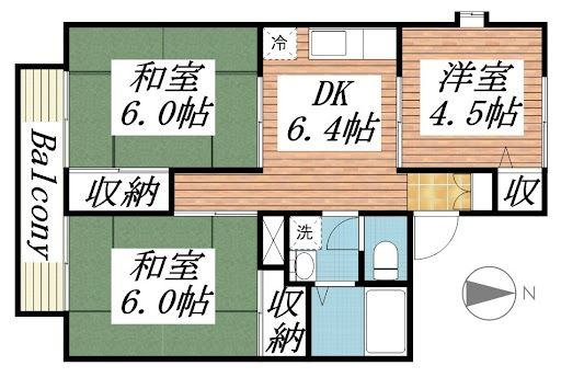 和歌山市園部のアパートの間取り