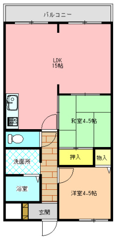 生駒郡三郷町勢野東のマンションの間取り