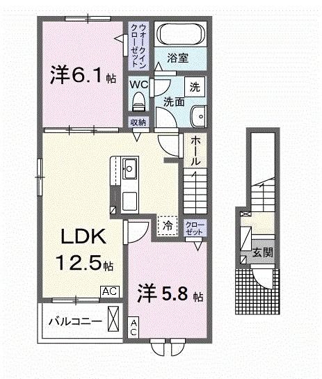 【羽島郡笠松町北及のアパートの間取り】