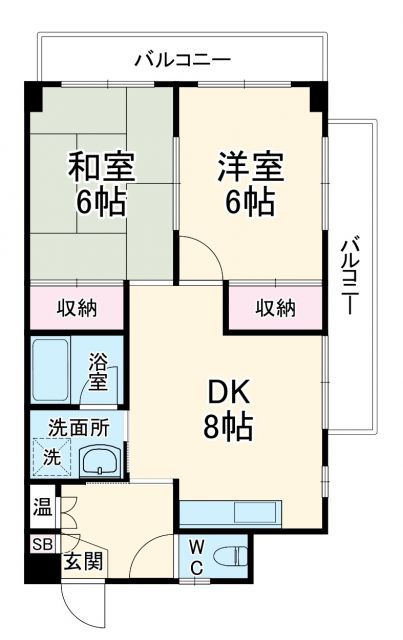 横須賀市衣笠栄町のマンションの間取り