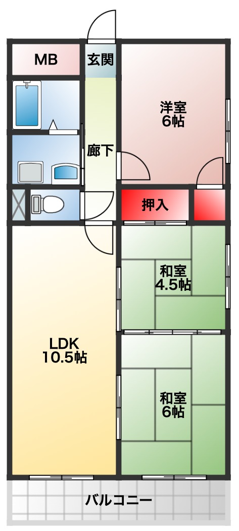 マンション宮苑の間取り