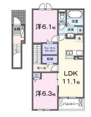 高松市国分寺町新居のアパートの間取り